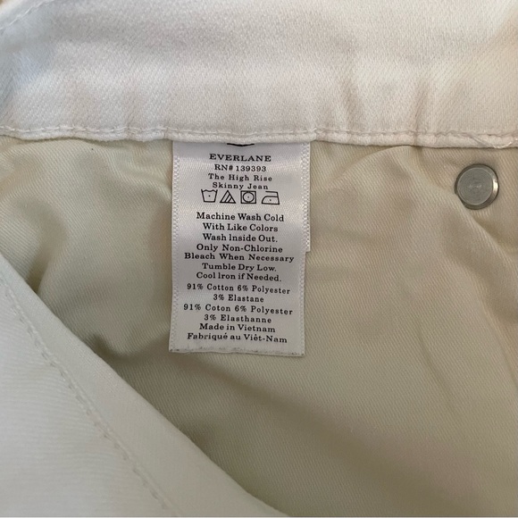 Everlane Authentic Stretch High-Rise Skinny Jeans in White, 26 Ankle - Picture 5 of 6